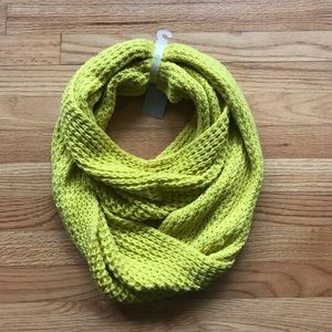 NWT yellow knit infinity scarf